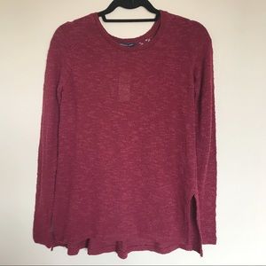 American Eagle Outfitters Textured Knit Lace Back Top Size XS NEW Burgundy Boho